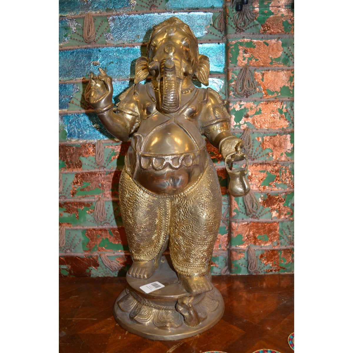 Bronze Golden Ganesha - Vintage India NYC