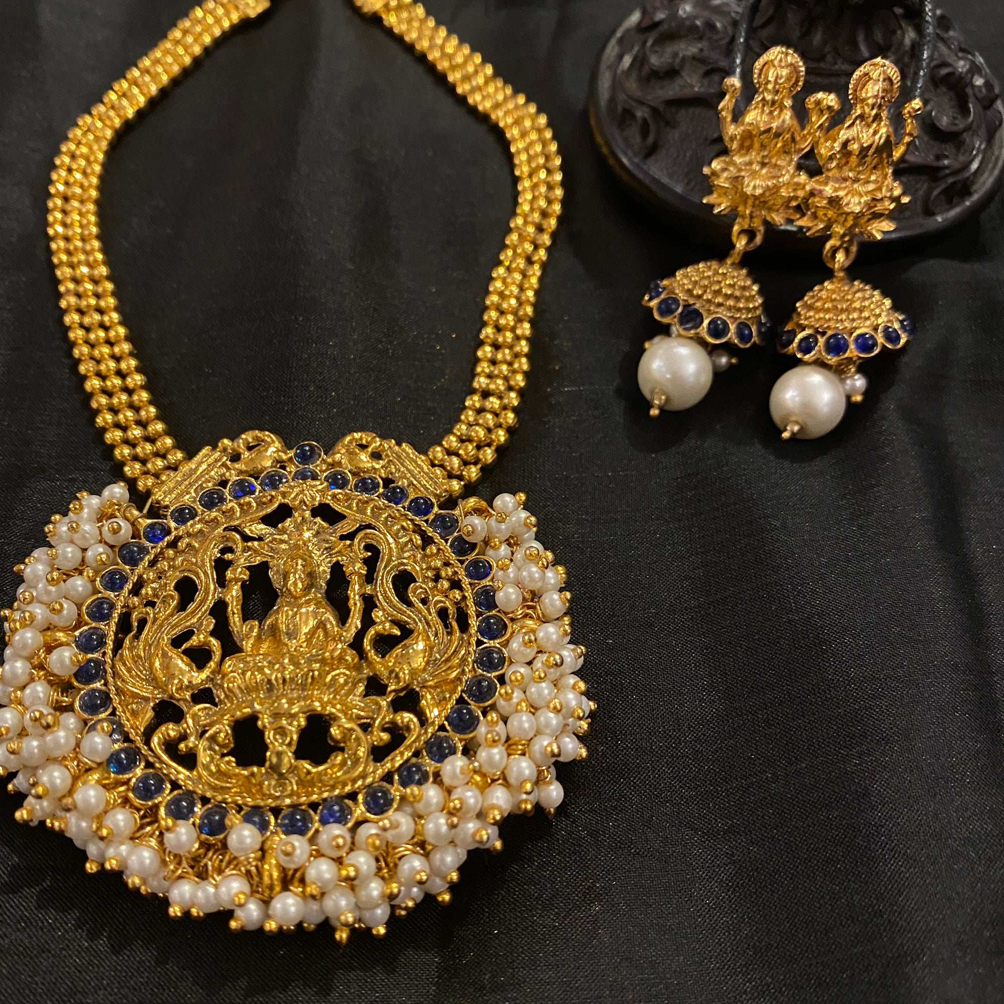 Temple Jewelry Necklace Set - Vintage India NYC