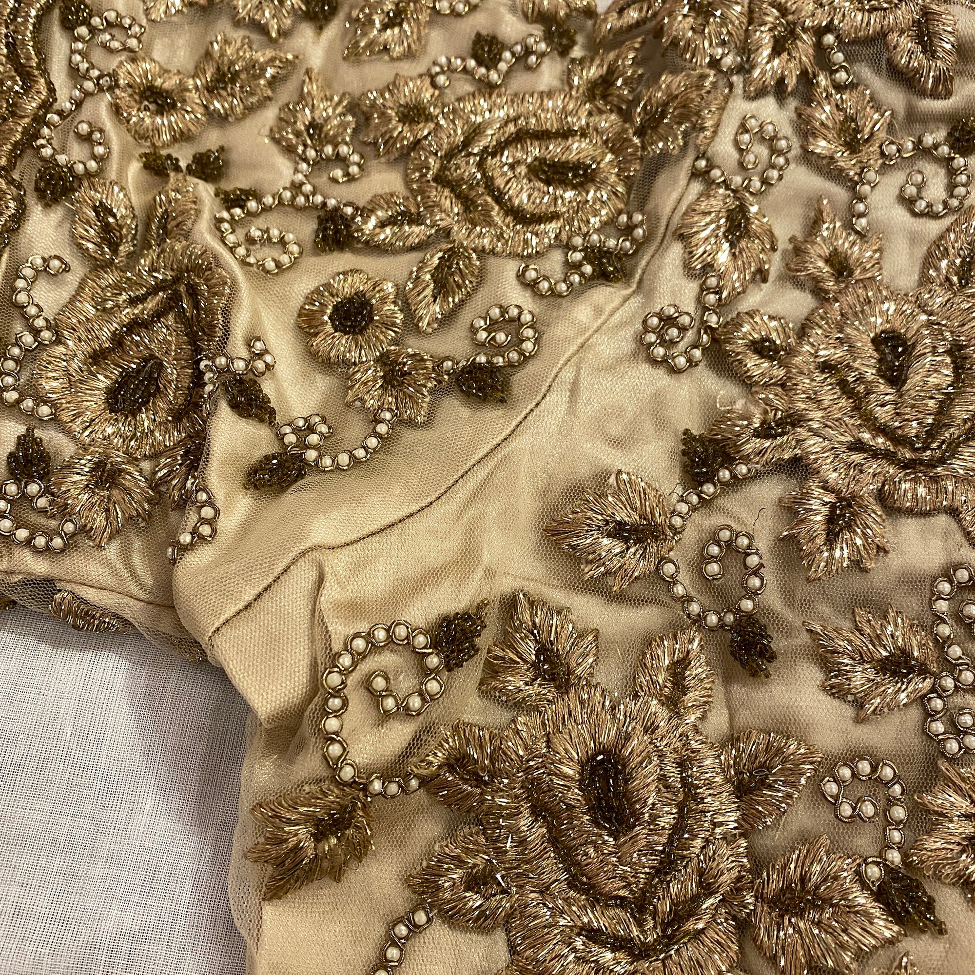 Gold Silk Embroidered Choli Blouse - Vintage India NYC