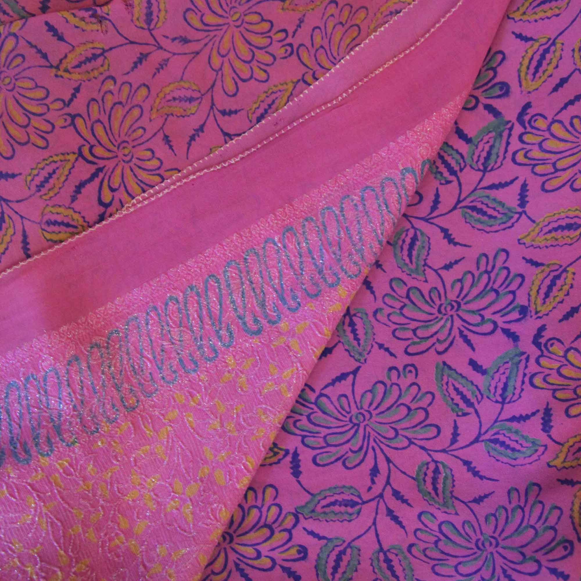 Vintage Silk Georgette Saree 1649 - Vintage India NYC