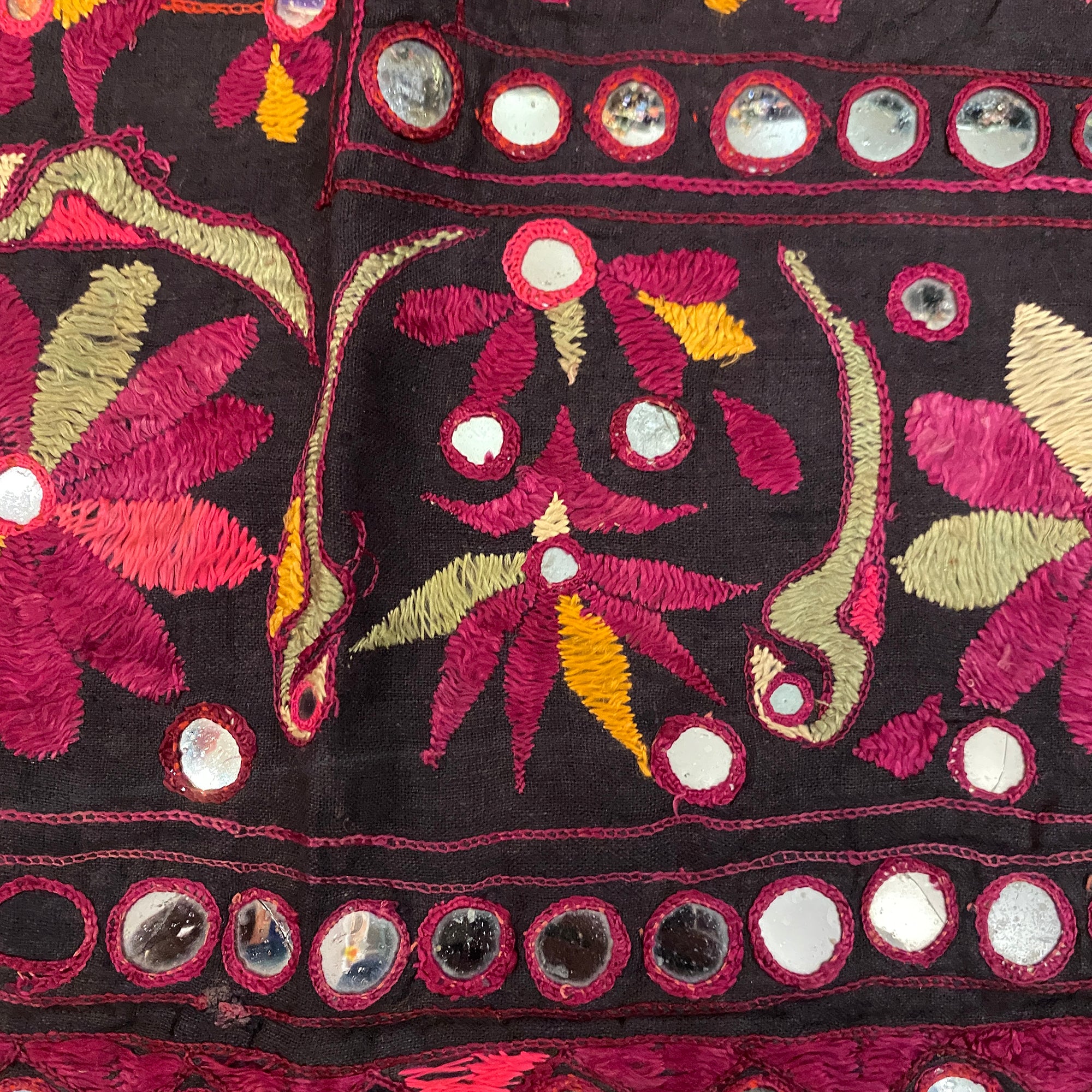 Vintage Embroidered Wallhanging-26 x 26 - Vintage India NYC