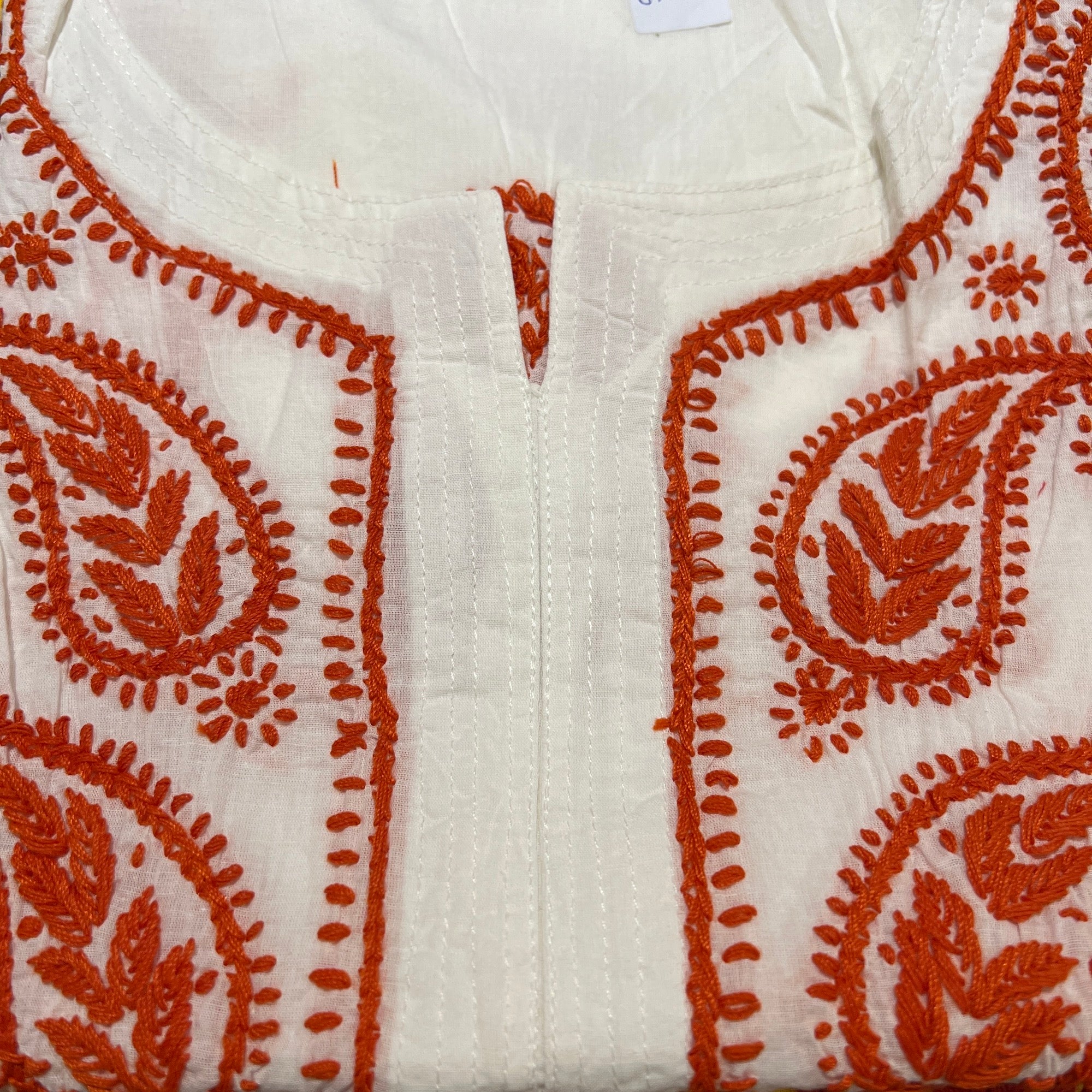 AR Short Embroidered Cotton Tunic Kurti-M - Vintage India NYC