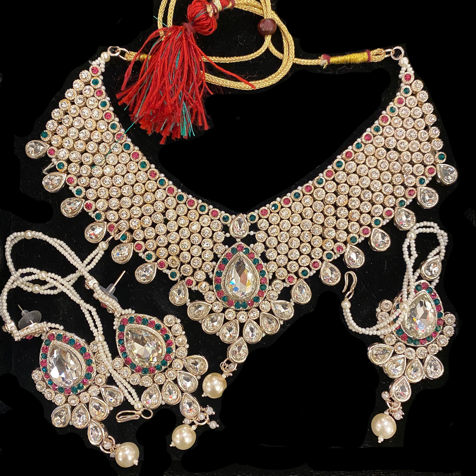 IF Stone Studded Necklace Sets - Vintage India NYC