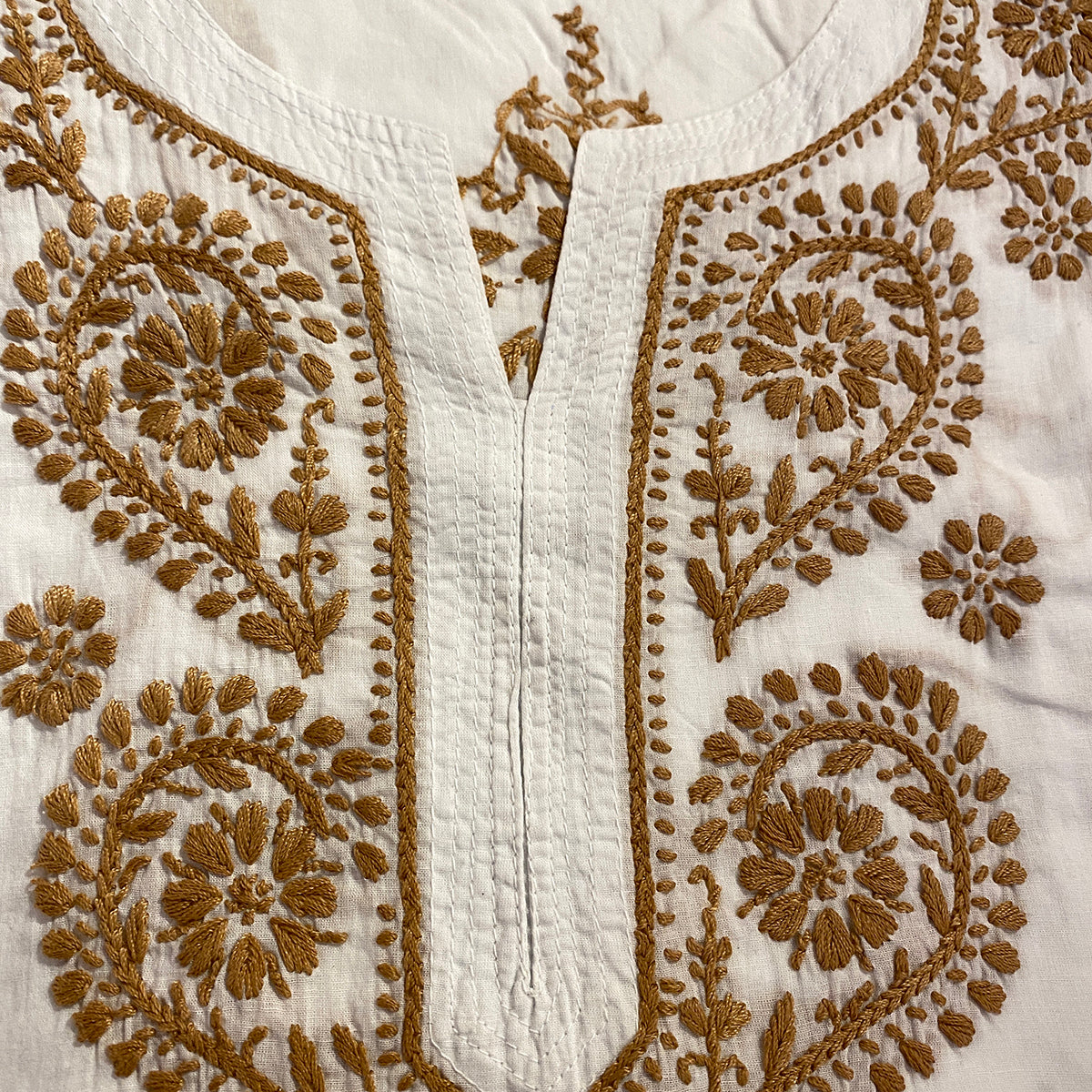 AR Short Embroidered Cotton Tunic Kurti-XXL - Vintage India NYC