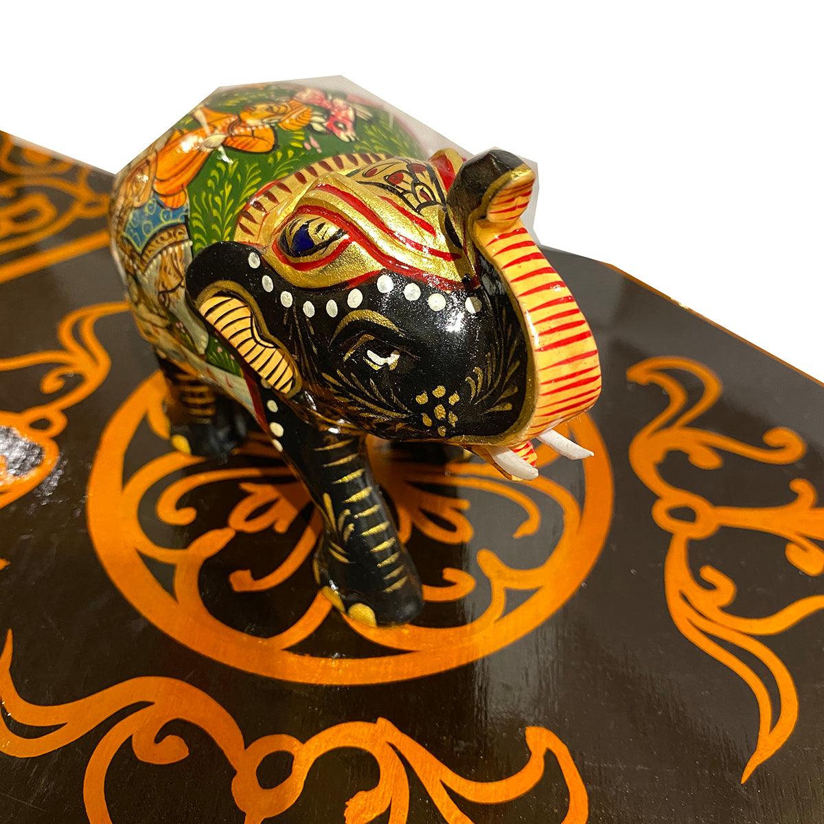 Painted Wooden Elephant - Vintage India NYC