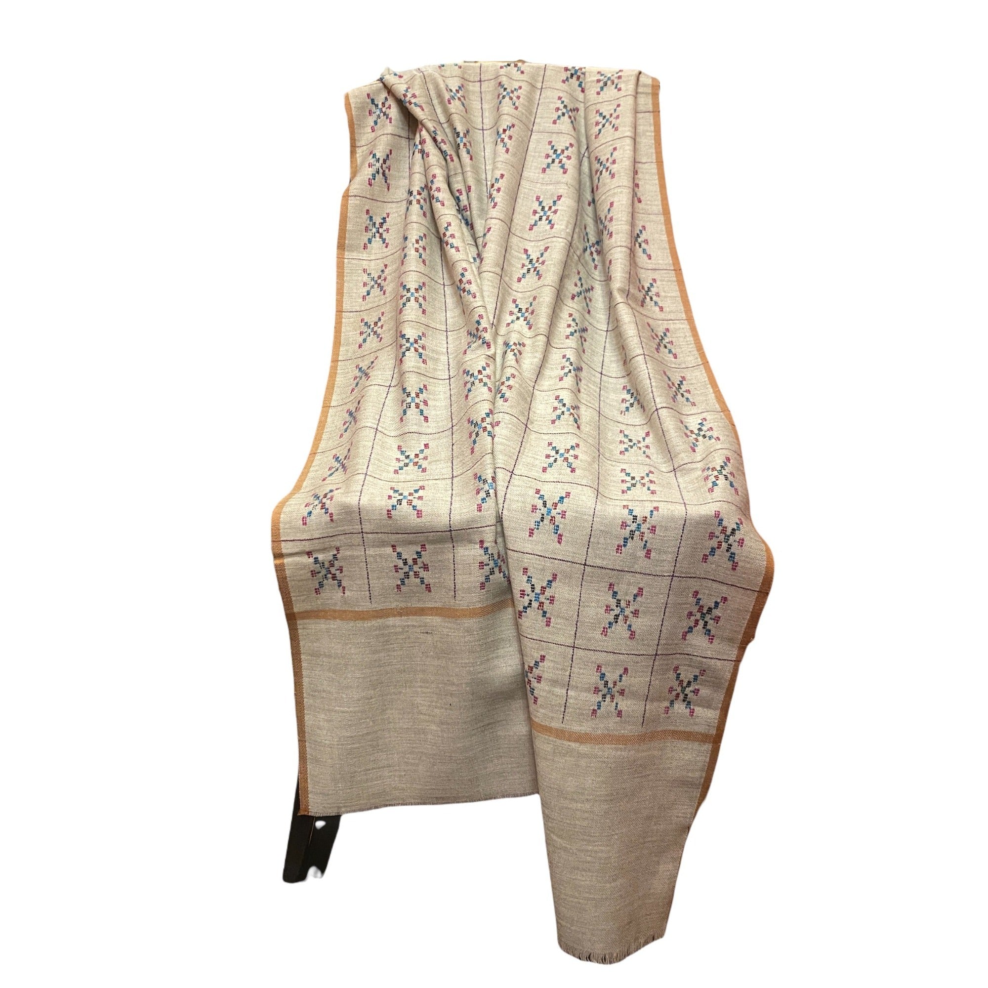 Vintage Wool Shawl-545 - Vintage India NYC