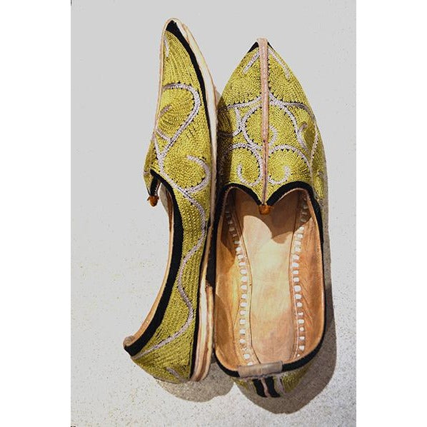 Turquoise handmade leather shoes - Vintage India NYC