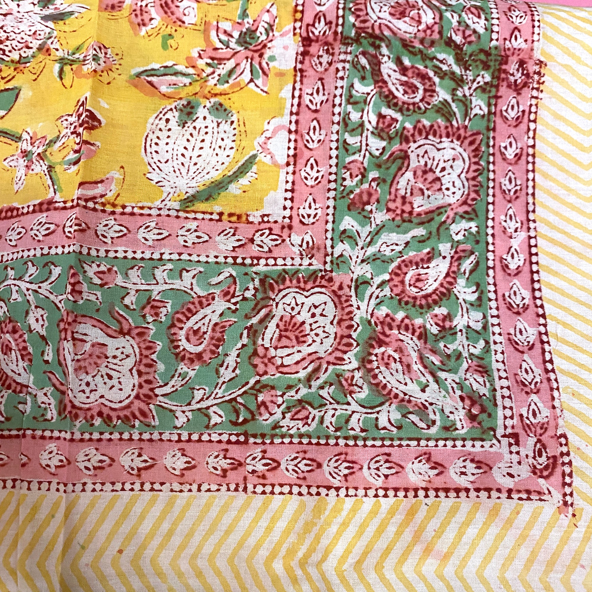 Block Print Sarongs/Scarves-Pastels - Vintage India NYC